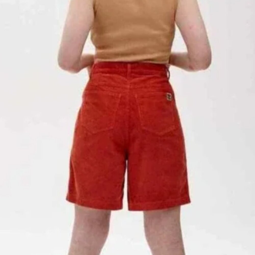 Lucy & Yak Bonnie Organic Corduroy Shorts Orange Size W29-W30 - Picture 4 of 15